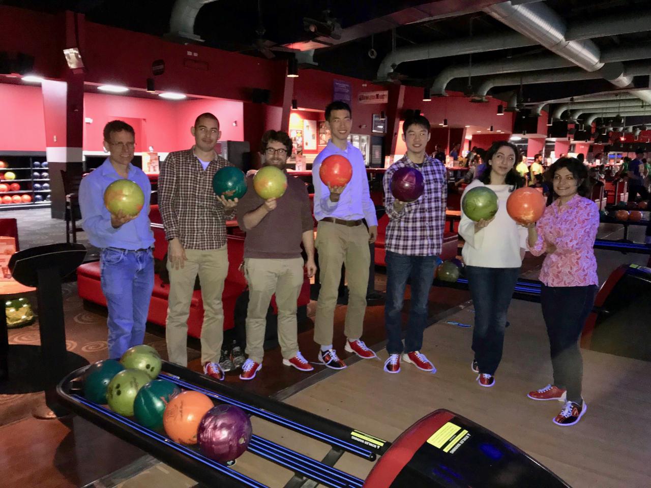 Group bowling outing in Durham, NC